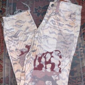 Pilcro, Anthropologie , Boyfriend Slim, Skinny Jeans - Cream and Mauve